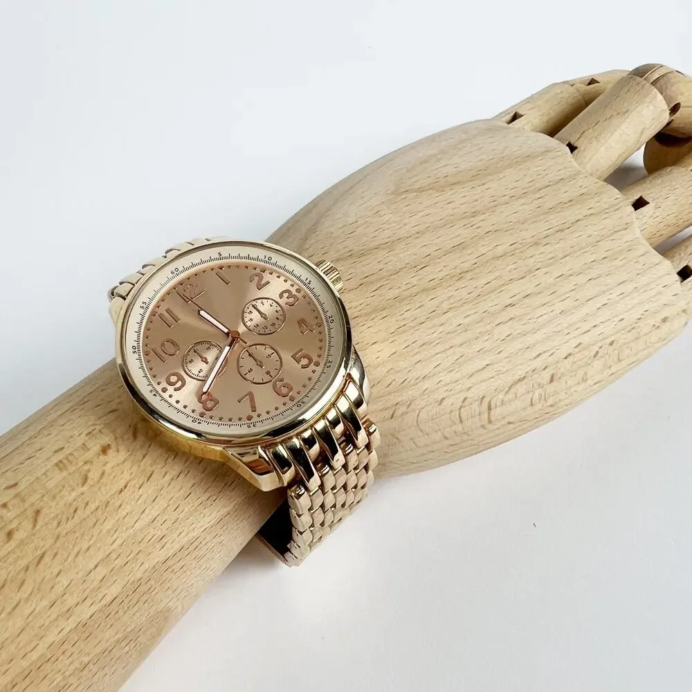 Large gold wristwatch battery tested
